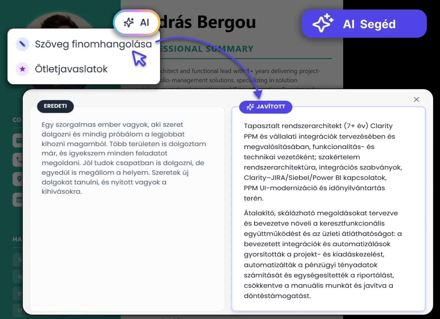 Összehasonlítás — Eredeti vs Javított