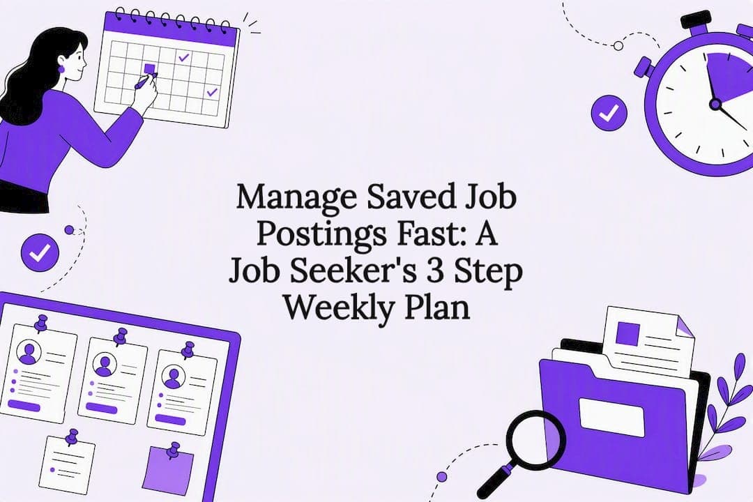 Manage Saved Job Postings Fast: A Job Seeker's 3 Step Weekly Plan