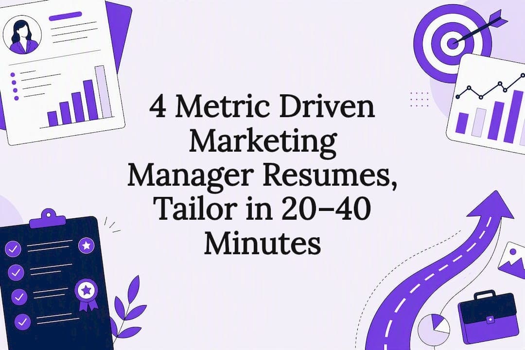 4 Metric Driven Marketing Manager Resumes, Tailor in 20–40 Minutes