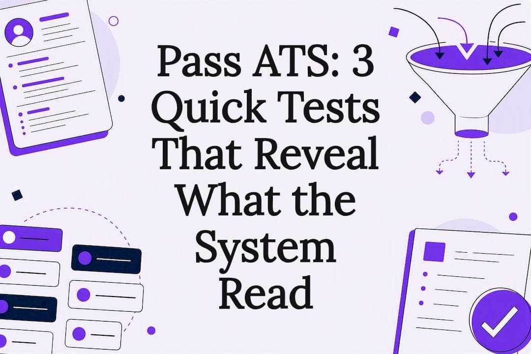 Pass ATS: 3 Quick Tests That Reveal What the System Read