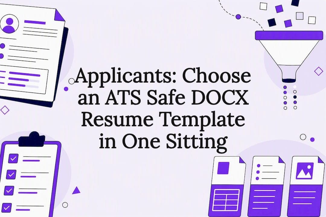 Applicants: Choose an ATS Safe DOCX Resume Template in One Sitting